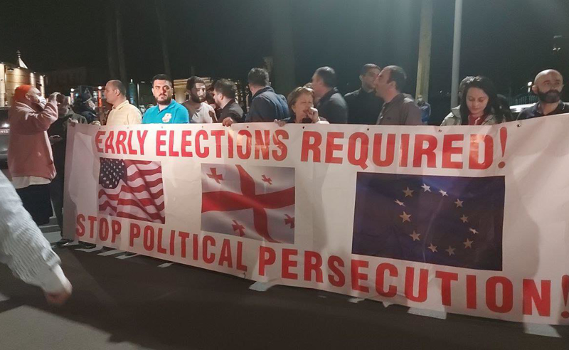 "ვითხოვთ ვადამდელ არჩევნებს" - აქცია პრეზიდენტის ადმინისტრაციასთან