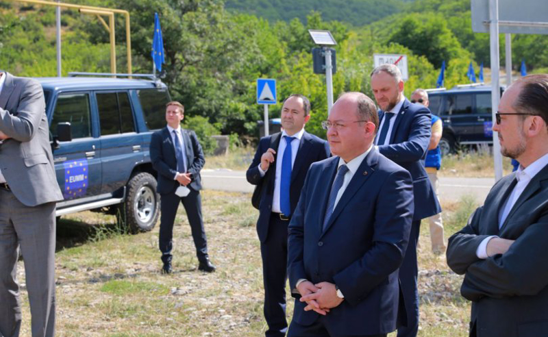 ავსტრიის, ლიეტუვისა და რუმინეთის საგარეო საქმეთა მინისტრები საოკუპაციო ხაზთან ჩავიდნენ