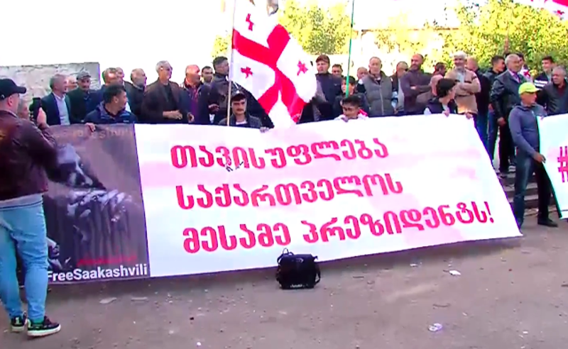 "თავისუფლება მიშას" -  მარნეულში აქცია მიმდინარეობს 