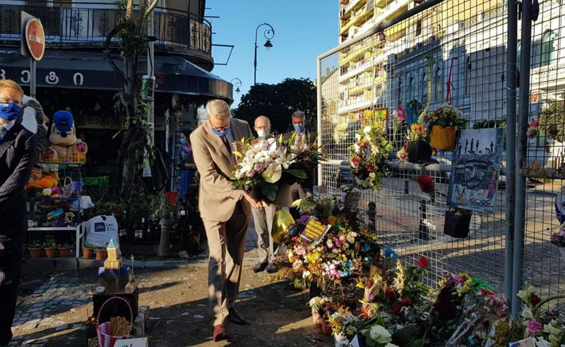 კარლ ჰარცელი ბათუმში კორპუსის ჩამონგრევის შედეგად დაღუპულებს პატივი მიაგო