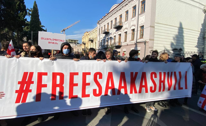 ეროვნული შერიგებისკენ, FREEMISHA - პრეზიდენტის ადმინისტრაციასთან აქცია დაიაყო