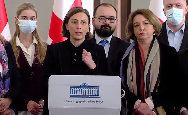 ერთიანი ვიზიტი კიევში და რეზოლუციის მიღება - ოპოზიციის მოთხოვნა