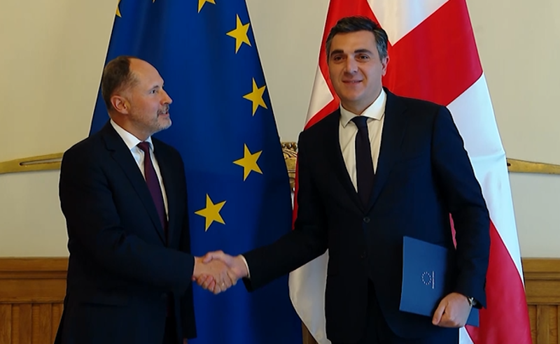 ილია დარჩიაშვილს ევროკავშირის ახალმა ელჩმა პაველ ჰერჩინსკიმ რწმუნებათა სიგელების ასლი გადასცა