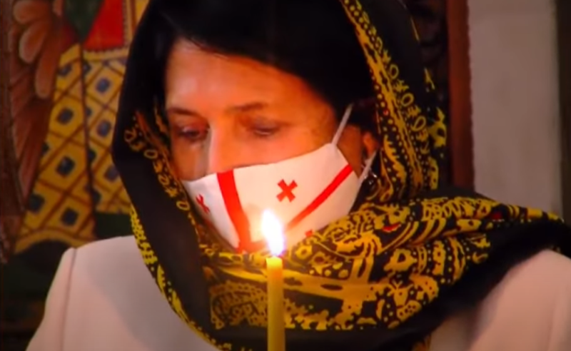 სალომე ზურაბიშვილი საშობაო წირვას არსად დასწრებია 