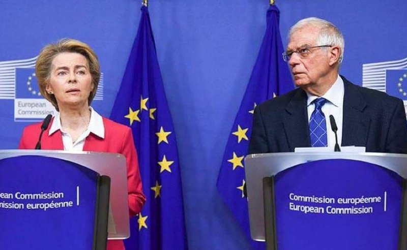 ურსულა ფონ დერ ლაიენი და ჯოზეფ ბორელი კიევში ჩავიდნენ