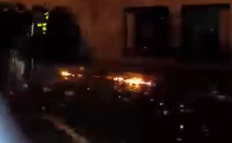 სპეცრაზმის მიმართულებით სავარაუდოდ მოლოტოვის კოქტეილი ისროლეს