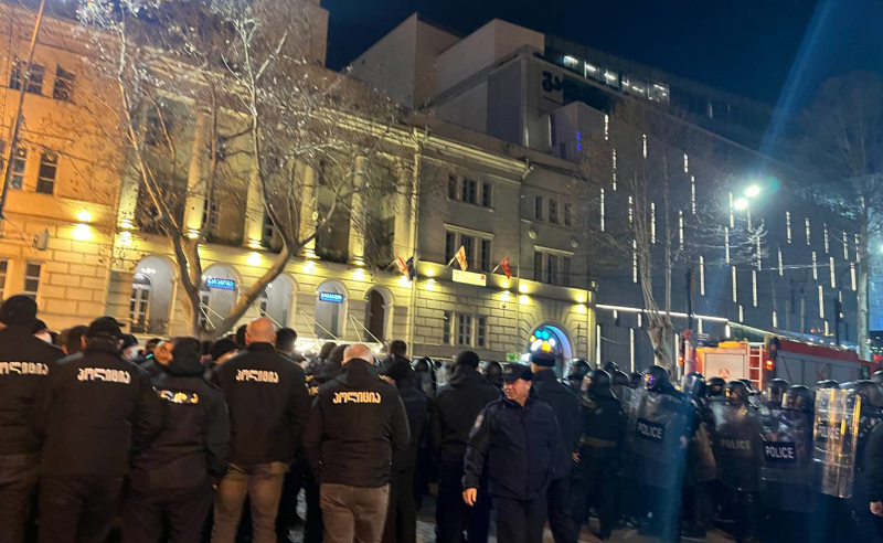 კრიმინალური პოლიცია აქციის მონაწილეებს აკავებს