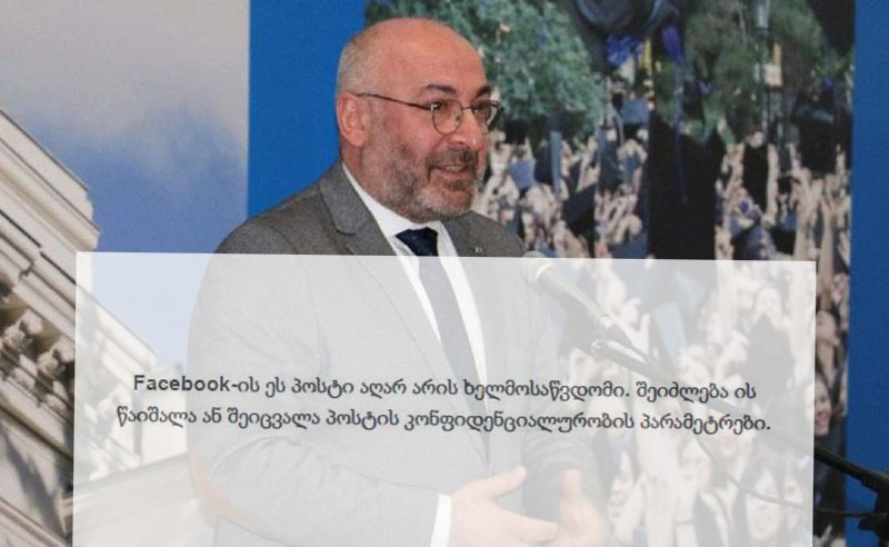 სტატუსი, სადაც საფრანგეთში საქართველოს ელჩი პროევროპულ არჩევანზე საუბრობდა, წაშლილია