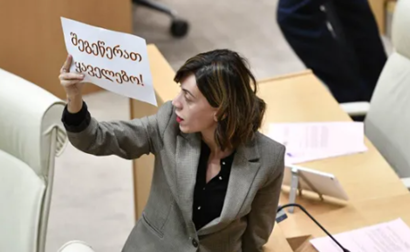 „შეგეწერათ ყაველებო?" - ასე დახვდა რუსული კანონის ჩაგდების შემდეგ უმრავლესობის დეპუტატებს ანი წითლიძე