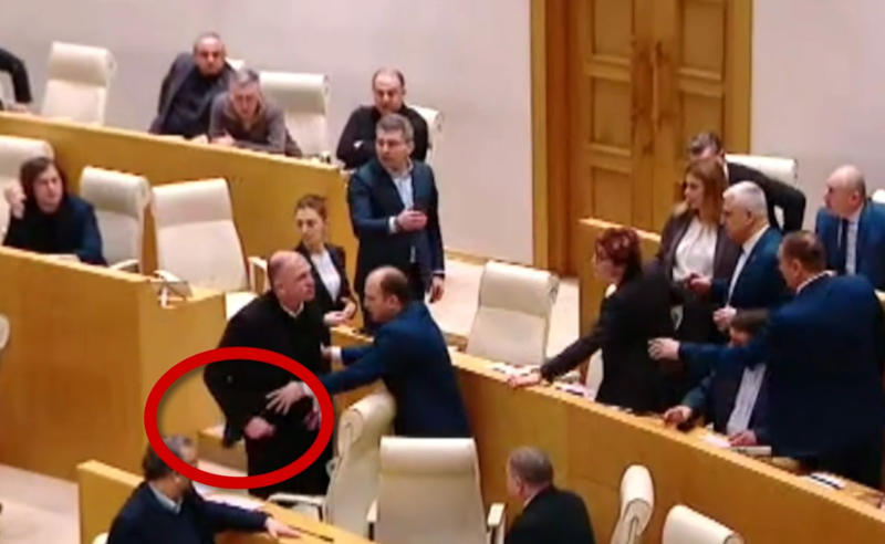 ნაკაიძეს მიკროფონი უმრავლესობის წევრმა, მგალობლიშვილმაც ესროლა - პარლამენტში ვითარება უკიდურესად დაიძაბა