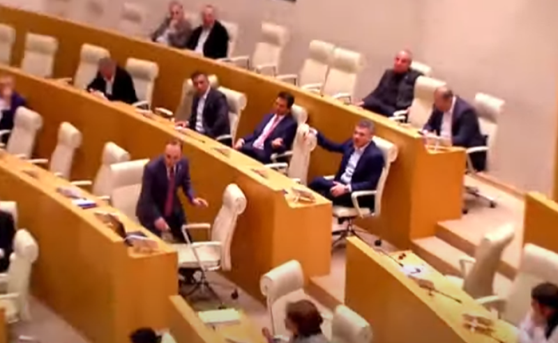 ხმაური პარლამენტში - სამადაშვილის გამოსვლამ "ოცნება" გააბრაზა