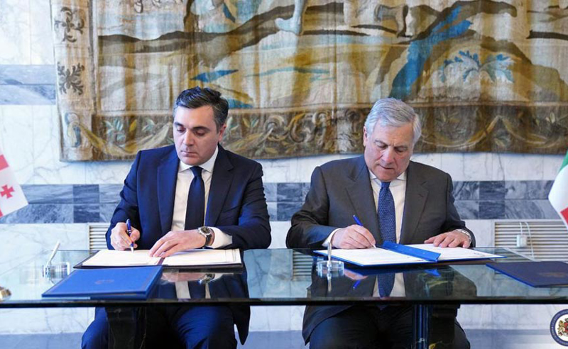 საქართველოსა და იტალიას შორის მაღალი დონის დიალოგის დაფუძნების შესახებ დეკლარაცია გაფორმდა 