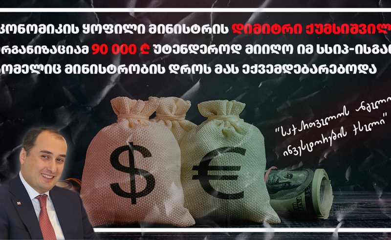 დიმიტრი ქუმსიშვილის ორგანიზაციამ გამარტივებული შესყიდვებით 90 ათასი ლარი მიიღო