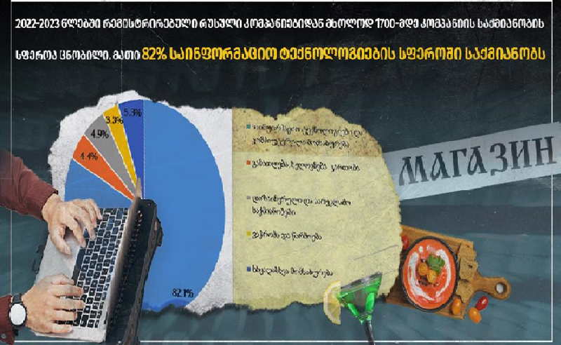 საქართველოში რეგისტრირებული 21 300 რუსული კომპანიიდან მხოლოდ 1 700-მდე კომპანიის საქმიანობის სფეროა ცნობილი - TI