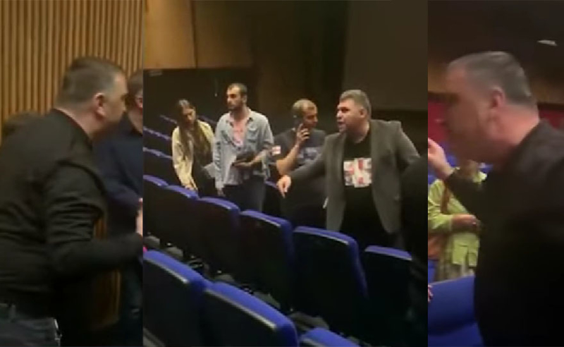 დაპირისპირება კინოთეატრ "ამირანში" - აფხაზეთზე გადაღებულ ფილმს საზოგადოების პროტესტი მოყვა (ვიდეო)