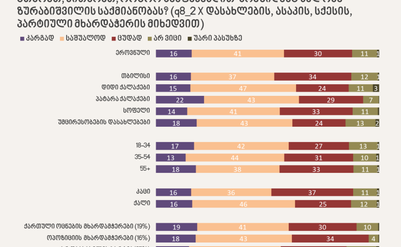 უმრავლესობა პრეზიდენტის საქმიანობას საშუალოდ ან კარგად აფასებს - NDI-ის კვლევა