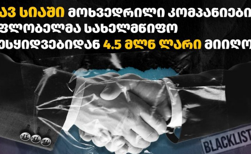შავ სიაში მოხვედრილი კომპანიების მფლობელმა სახელმწიფო შესყიდვებიდან 4,5 მილიონი ლარი მიიღო - TI