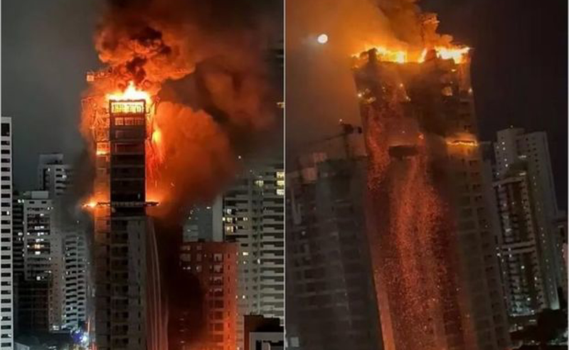 ბრაზილიის ქალაქში ცათამბჯენი დაიწვა
