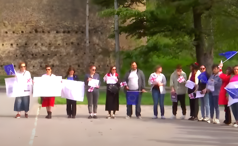 არა რუსულ კანონს! არა ყველაფერ რუსულს! - აქცია გორში 