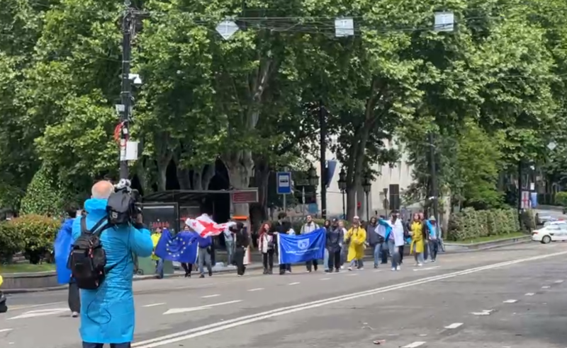 პარლამენტის წინ მიმდინარე აქციას სულხან-საბა ორბელიანის სახელობის უნივერსიტეტის სტუდენტები შეუერთდნენ
