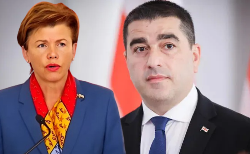 ლატვიის საგარეო საქმეთა მინისტრი პაპუაშვილს ტყუილში ამხელს