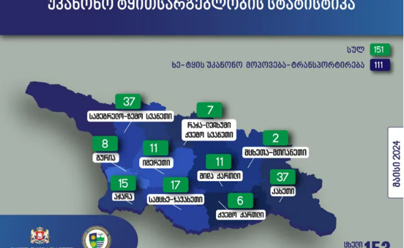 გარემოსდაცვითი ზედამხედველობის დეპარტამენტის თანამშრომლებმა უკანონო ტყითსარგებლობის 151 ფაქტი გამოავლინეს