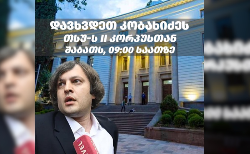 "დავხვდეთ კობახიძეს" - საპროტესტო შეკრება შაბათს, 09:00 საათზე დაანონსდა