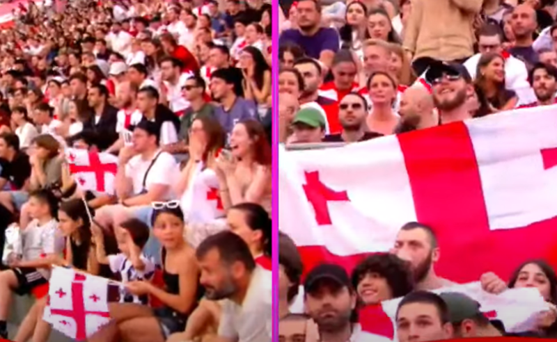 მიხელ მესხის სტადიონი ქართველი ქომაგებით გადაივსო - გულშემატკივრები ფეხბურთელებს თბილისიდან ამხნევებენ