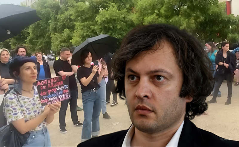 "გაგიშვებთ მოსკოვში!"  - გერმანიაში ჩასულ პრემიერს ქართველი ემიგრანტები პროტესტით დახვდნენ