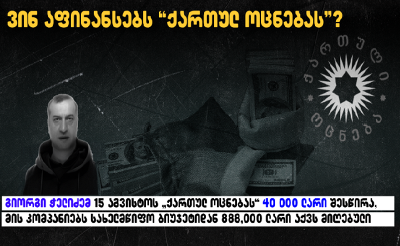 TI: გიორგი ჭელიძემ "ოცნებას" 40 000 შესწირა, მის კომპანიებს სახელმწიფო ბიუჯეტიდან 888 000 აქვს მიღებული