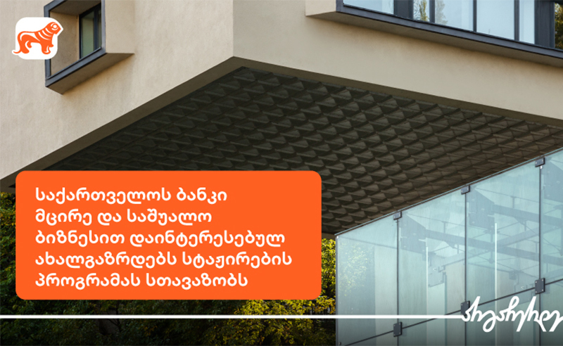 მცირე და საშუალო ბიზნესით დაინტერესებულ ახალგაზრდებს საქართველოს ბანკი სტაჟირების პროგრამას სთავაზობს
