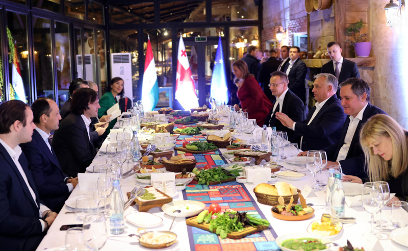 მთავრობა: კობახიძემ ორბანს ოფიციალურ ვახშამზე უმასპინძლა