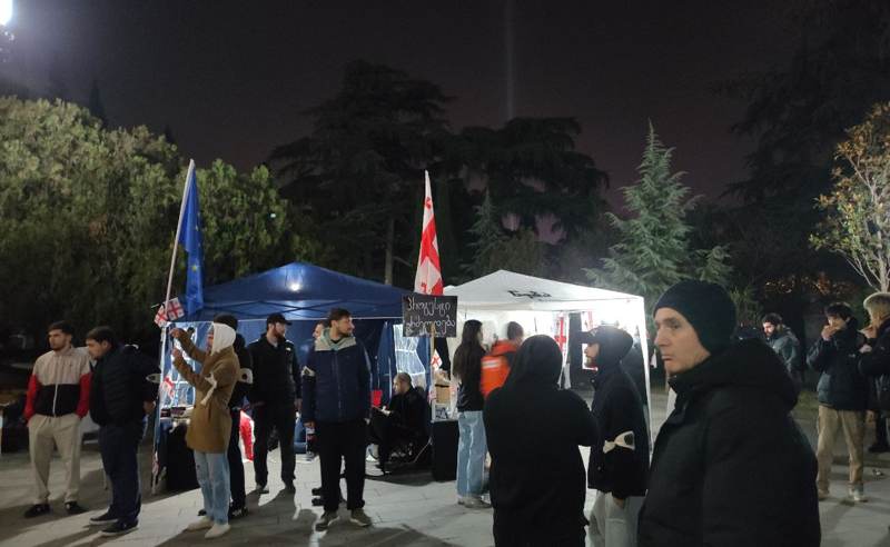 მელიქიშვილის გამზირზე მიმდინარე პროტესტის მონაწილეებმა თსუ-ს ეზოში გადაინაცვლეს