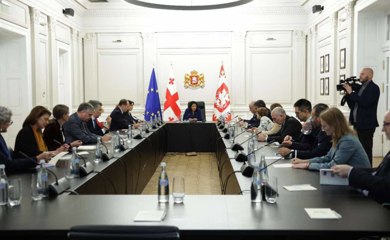 პრეზიდენტთან შეხვედრა დასრულებულია - ათონელის სასახლე დიპლომატებმა უკვე დატოვეს 