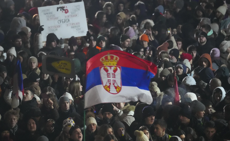 სერბეთში პრეზიდენტის წინააღმდეგ საპროტესტო აქცია გაიმართა