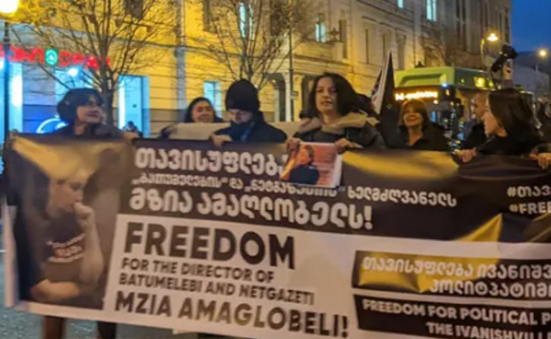 თბილისში მზია ამაღლობელის მხარდამჭერი აქცია მიმდინარეობს