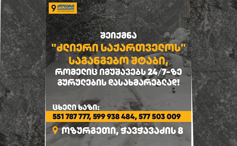 კოალიცია „ძლიერმა საქართველომ“  ოზურგეთში, საგანგებო შტაბი შექმნა