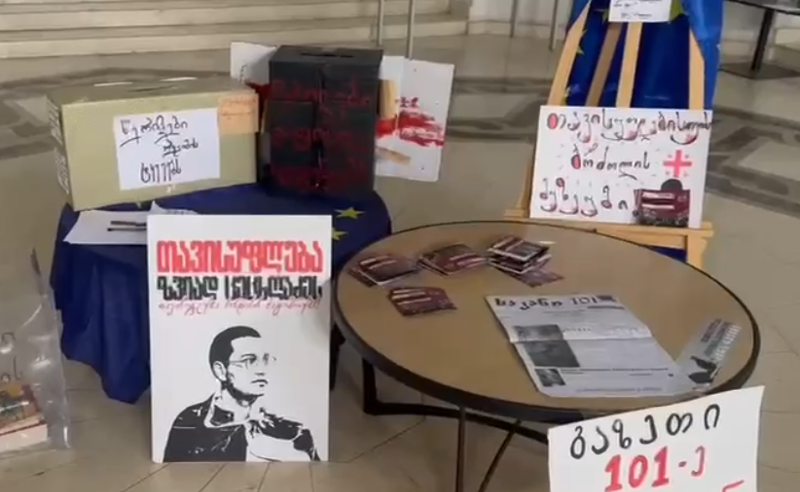 სტუდენტების პროტესტი გრძელდება - ახალგაზრდებმა თსუ-ში საგამოფენო სივრცეები მოაწყეს