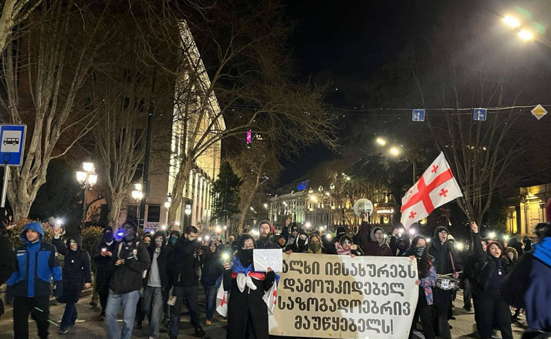 პროტესტის 116-ე დღე - რუსთაველის გამზირი გადაკეტილია