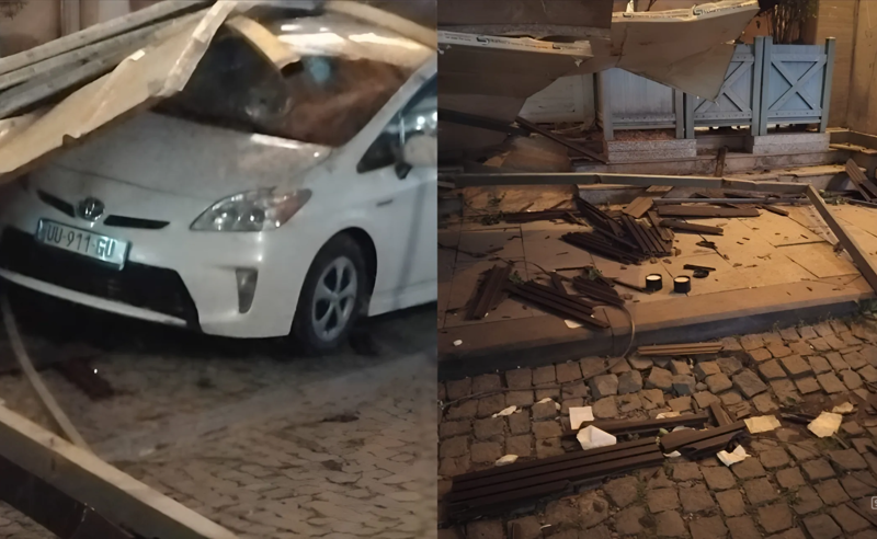 Batumidə güclü külək fəsadlar törədib: Xəsarət alanlar var – VİDEO