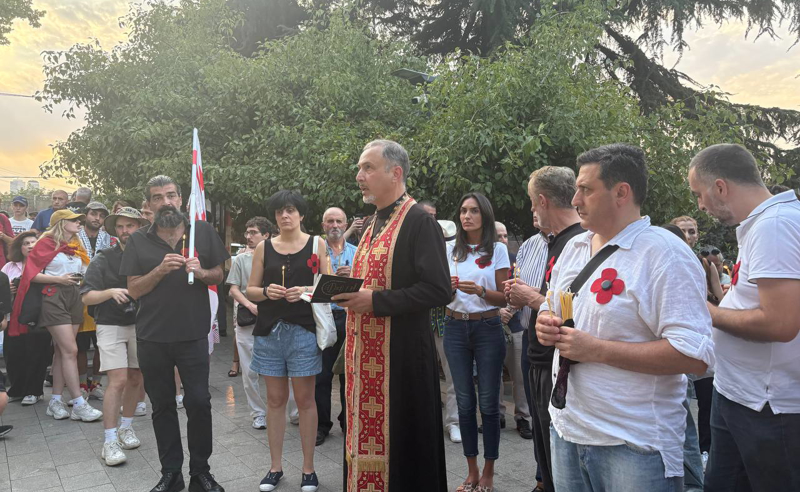 17 წელი აგვისტოს ომიდან - აქცია გმირთა მოედანზე 
