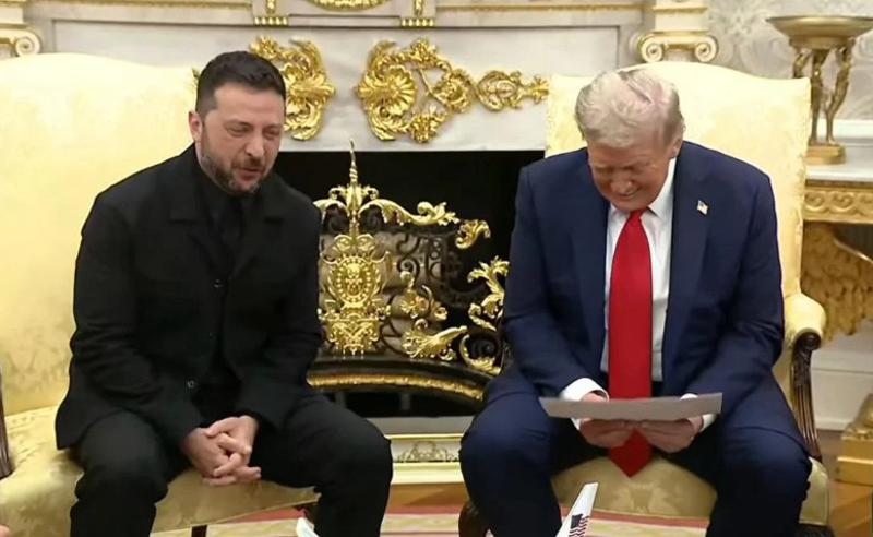 ზელენსკიმ ტრამპს ოლენა ზელენსკას მიერ მელანია ტრამპისთვის გაგზავნილი წერილი გადასცა
