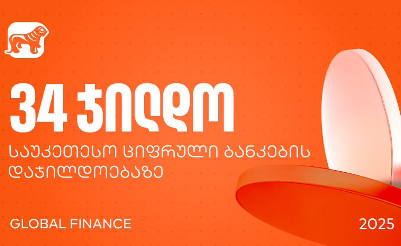 საერთაშორისო გამოცემა Global Finance-მა 2025 წლის „მსოფლიოს საუკეთესო ციფრული ბანკების დაჯილდოების“ პირველი რაუნდის გამარჯვებულები გამოავლინა
