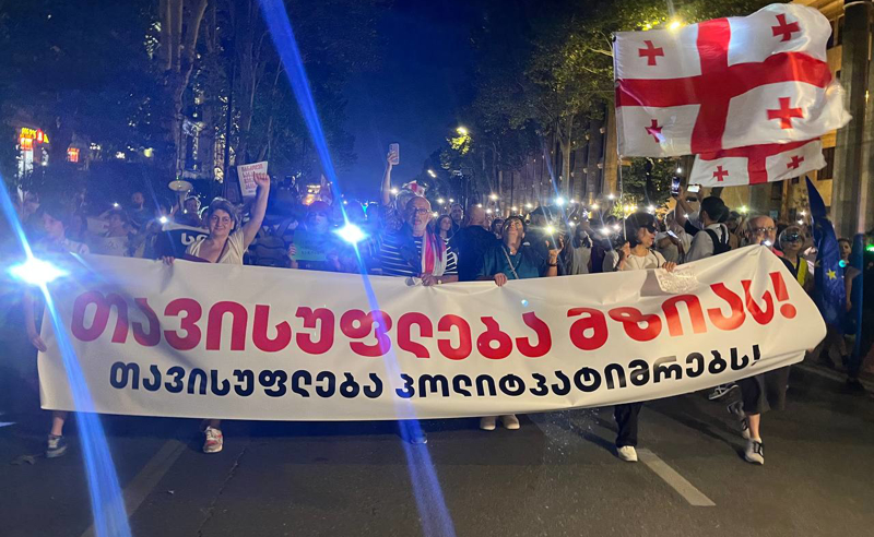 მედიის მხარდამჭერ მსვლელობას “სინათლე არ უნდა ჩაქრეს“ სალომე ზურაბიშვილი შეუერთდა