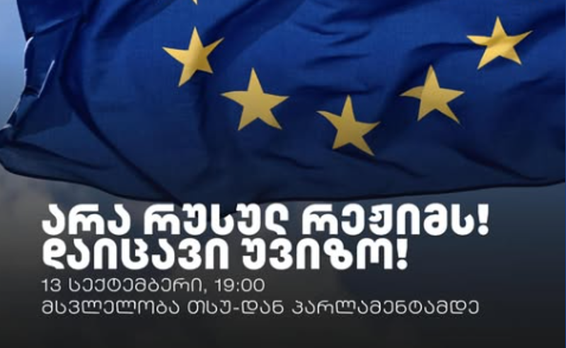 "არა რუსულ რეჟიმს! დაიცავი უვიზო" - თბილისი დიდი საპროტესტო აქციისთვის ემზადება 