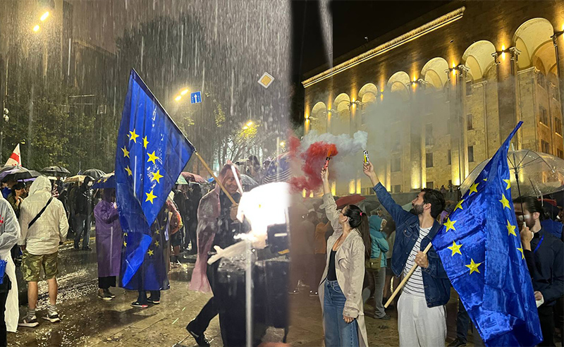 პარლამენტთან აქცია მიმდინარეობს - რუსთაველის გამზირი გადაიკეტა