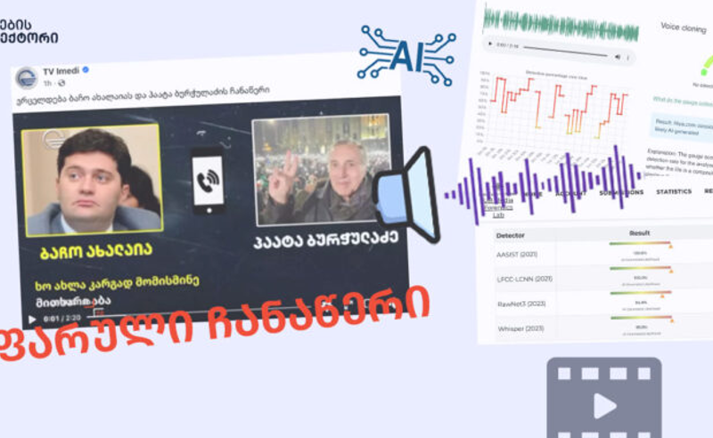 აუდიოჩანაწერი, რომელიც ახალიას სახელით გავრცელდა, ხელოვნური ინტელექტით არის გენერირებული