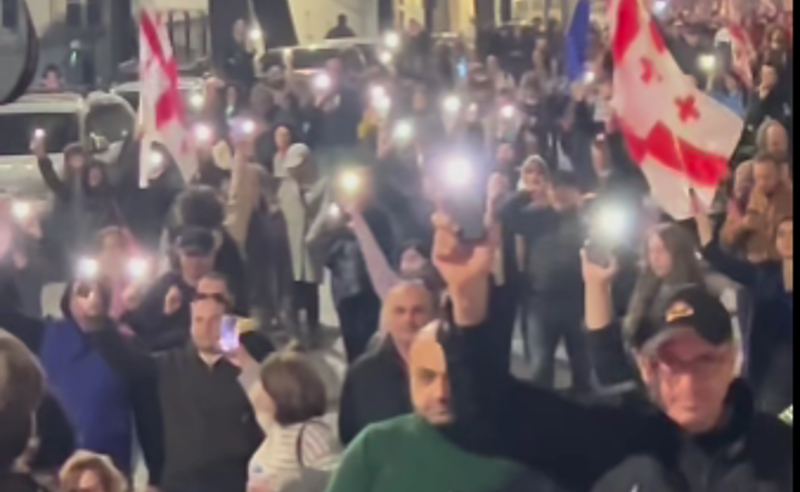 აქციის მონაწილეებმა მსვლელობა გამართეს და კვლავ პარლამენტთან დაბრუნდნენ