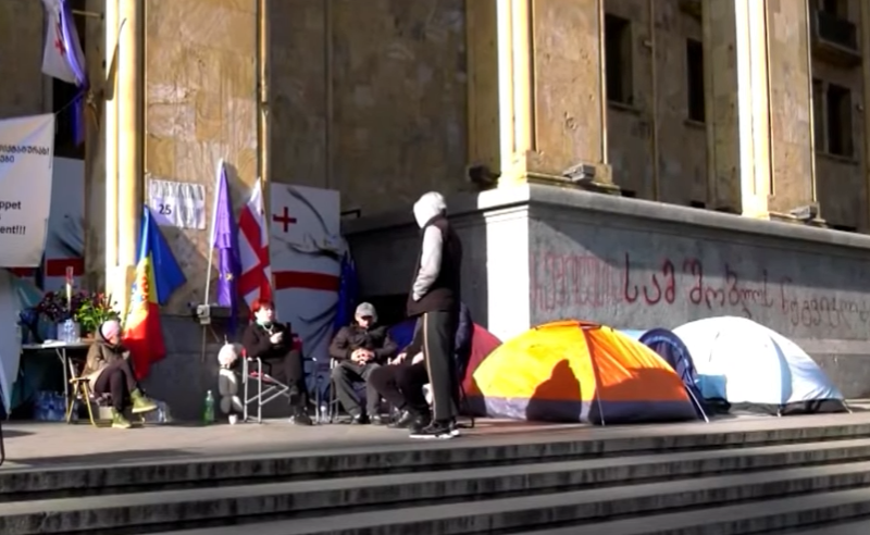 "ივანიშვილის დიქტატურაზე პასუხია გასაცემი" - შიმშილობის 25-ე დღე პარლამენტთან 