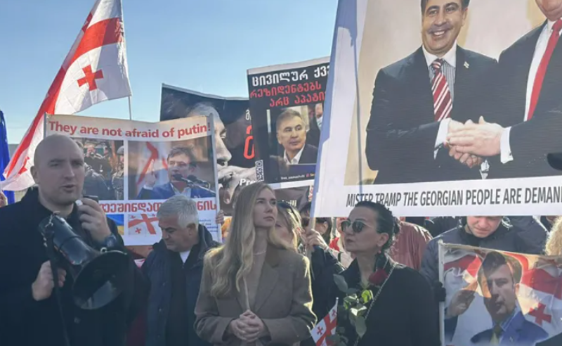 ვარდებით ციხესთან - ენმ-ს წევრებმა მიხეილ სააკაშვილის გათავისუფლება რუსთავის ციხესთან მოითხოვეს